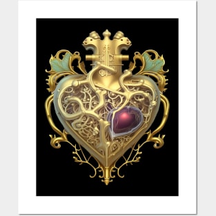 Golden Royal Heart Posters and Art